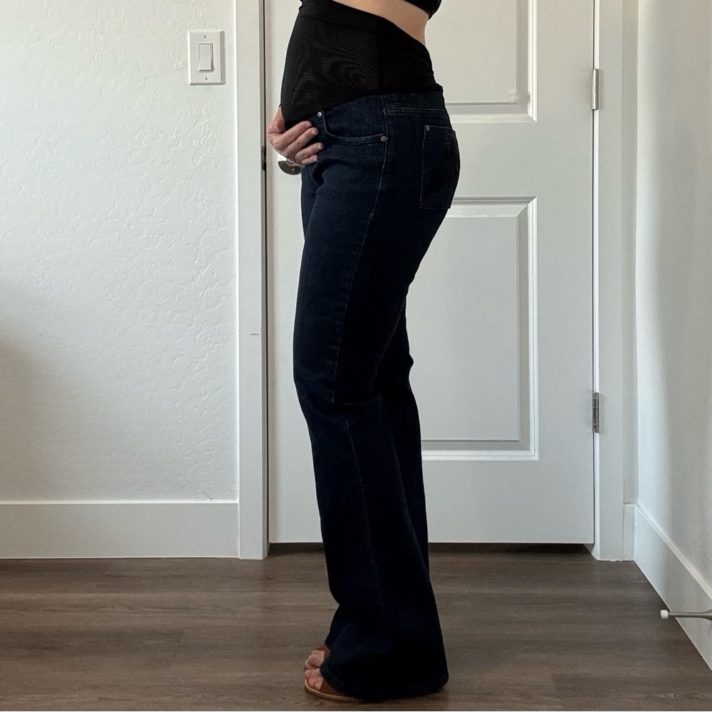 Angelrox Joy Fit Dark Blue flare leg designer Maternity Jeans